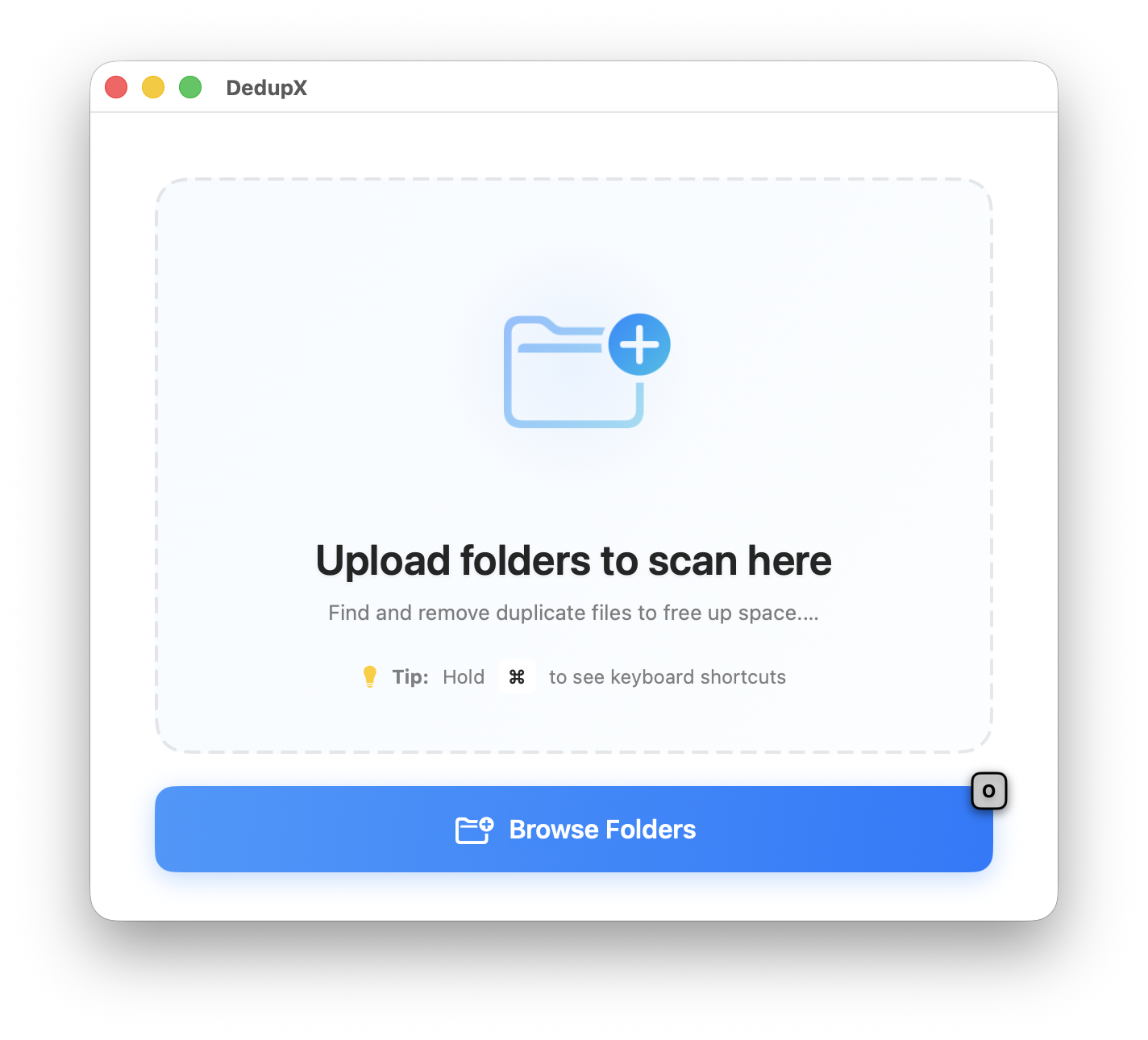 DedupX — Drop folders to scan