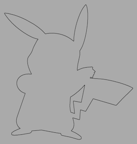 Insettable Shape derived from processed image of Pikachu - the Pokémon